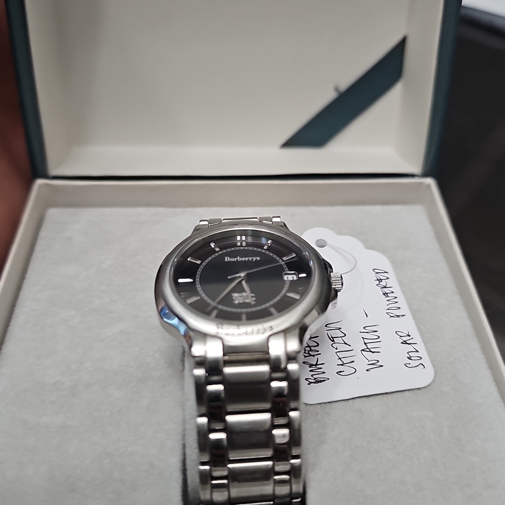 Burberry Silver and Black Watch